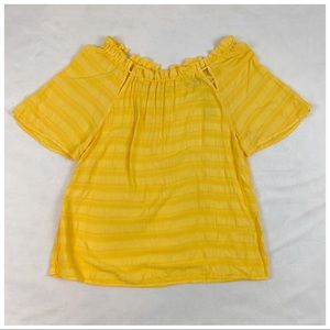 Michael Stars front-to-back Ruffle tie neck top